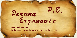 Peruna Brzanović vizit kartica
